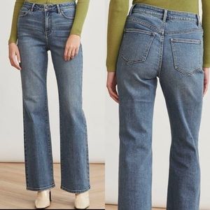 RW&Co high waist flare leg mid wash denim jeans